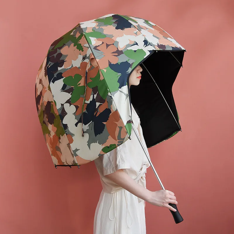 

Creative and cute helmet shape full-coverage sunshade and rainproof dual-purpose sun protection couple double umbrella,rain gear