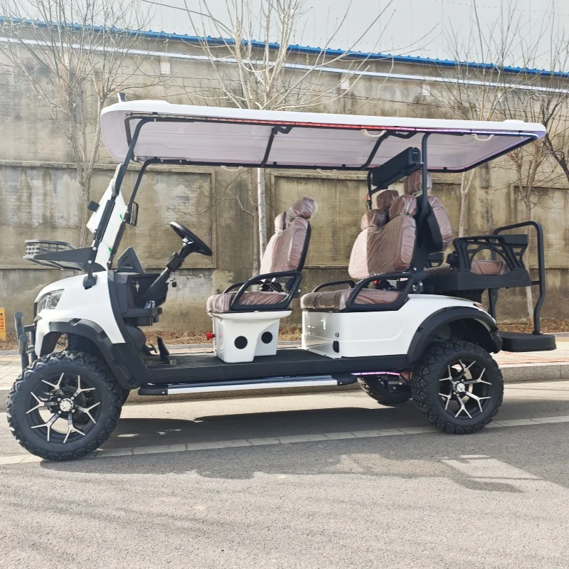 Electric Golf Cart 4WD Aluminum Alloy Fashion Classic Manufacturer 4K/5KW 14-Inch Tires Seat With Headrest Foot Pedal Sound Bar