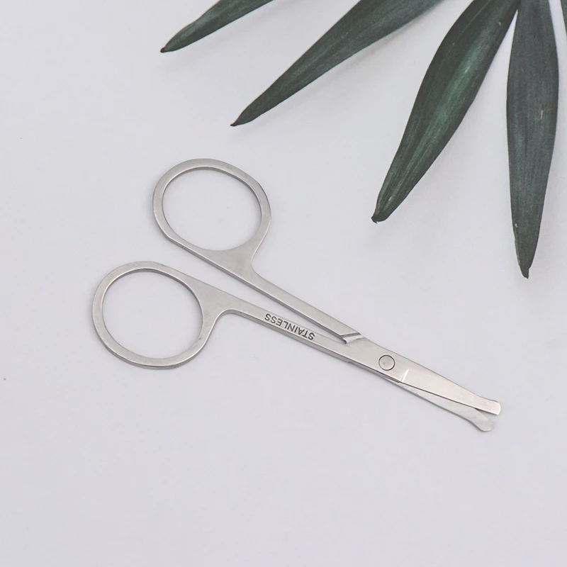 Round Head Safety Scissors Eyebrow Makeup Beauty Nose Hair Trimmer Scissors Eyebrow With Sharp Head Tool Stainless Steel