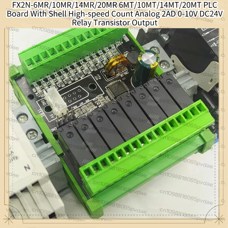 placa-plc-fx2n-6mr-10mr-14mr-20mr-6mt-10mt-14mt-20mt-com-carcaca-contagem-de-alta-velocidade-analogico-2ad-0-10v-dc24v-saida-de-rele-e-transistor