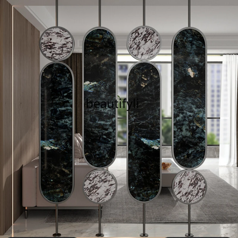 Mild Luxury Marble Screen Luxury Stone Home Hallway Decoration Household Living Room Partition Block  H