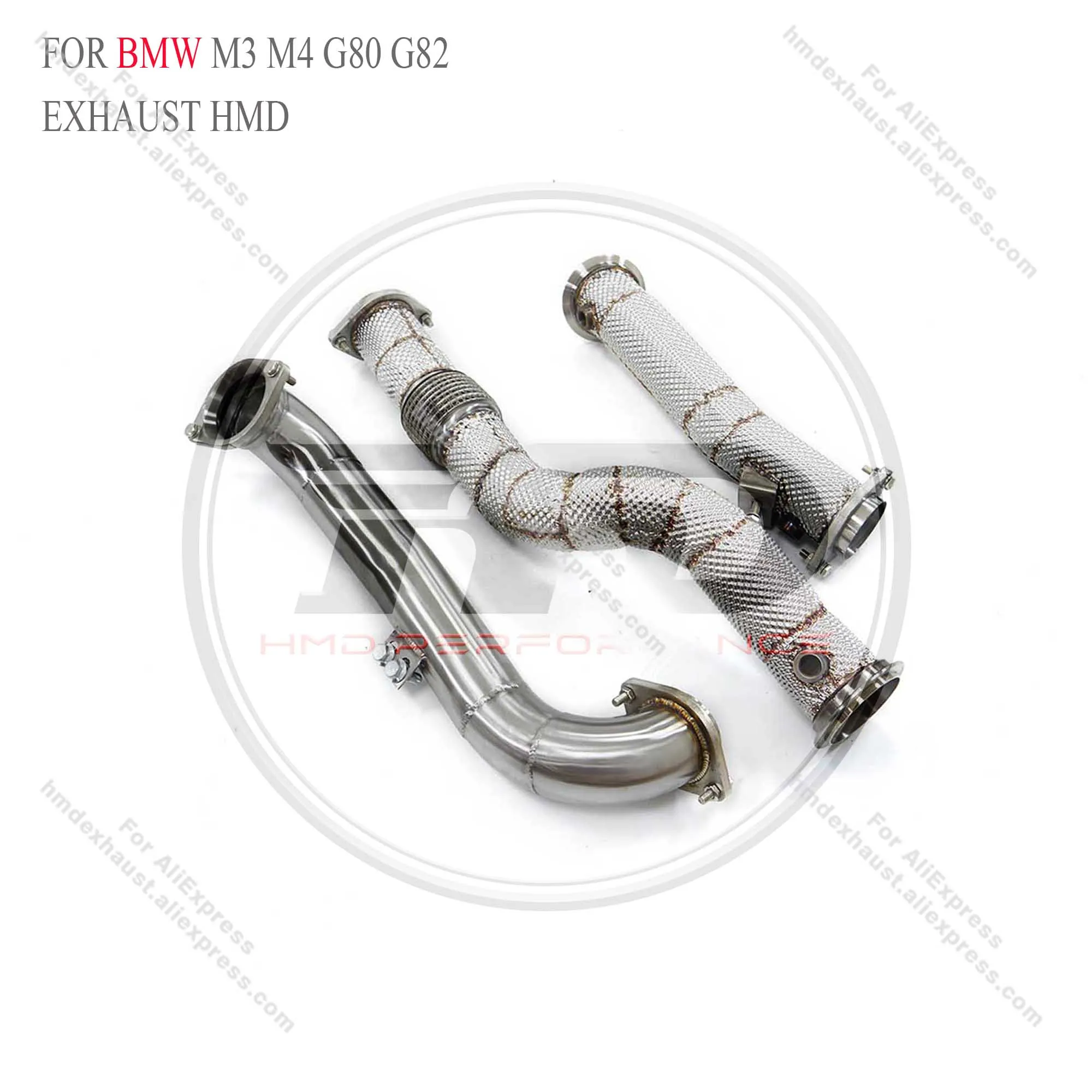 HMD Exhaust  Performance Downpipe and Middle pipe for BMW M3 M4 Competitio G80 G82 S58 Engine 3.0T Car Accessories