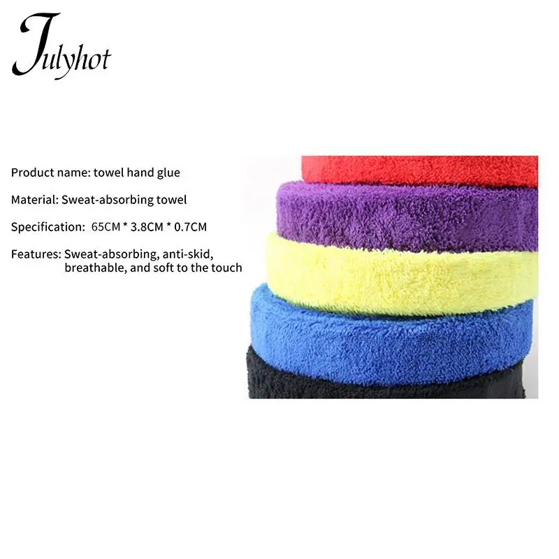 1pc Badminton Racket Long Hair Microfiber Towel Tape Sweat Absorbing Anti-slip Thick Towel Grip Badminton Accessories 65CM*3.2cm