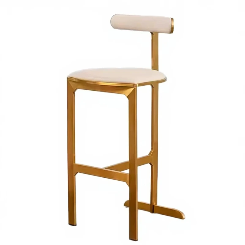 

Stylish stainless steel commercial high-back bar stool with gold finish for nightclubs and restaurants