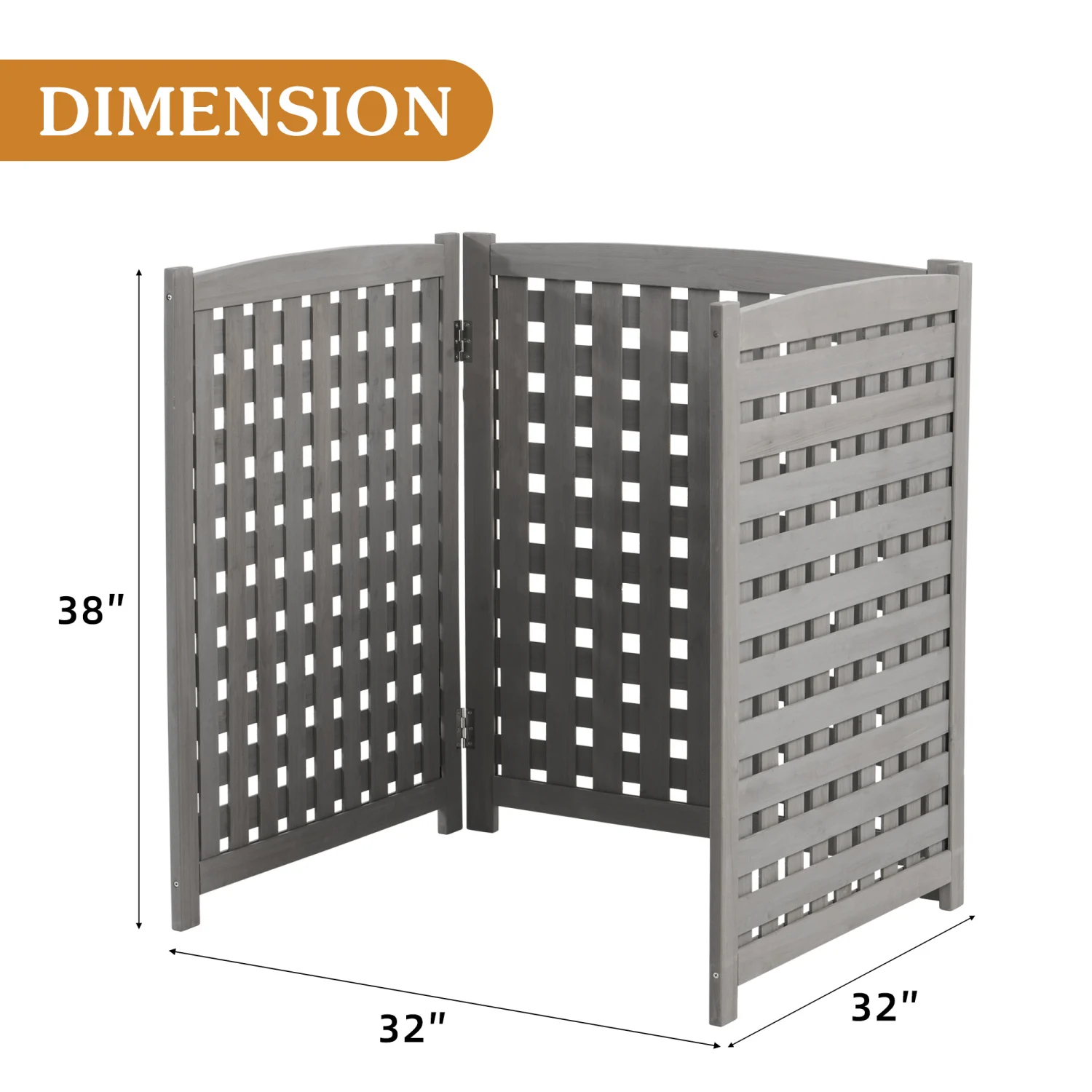 Air Conditioner Fence Screen Outside, Cedar Privacy Fence 3 Panels to Hide AC & Trash Enclosure, 32