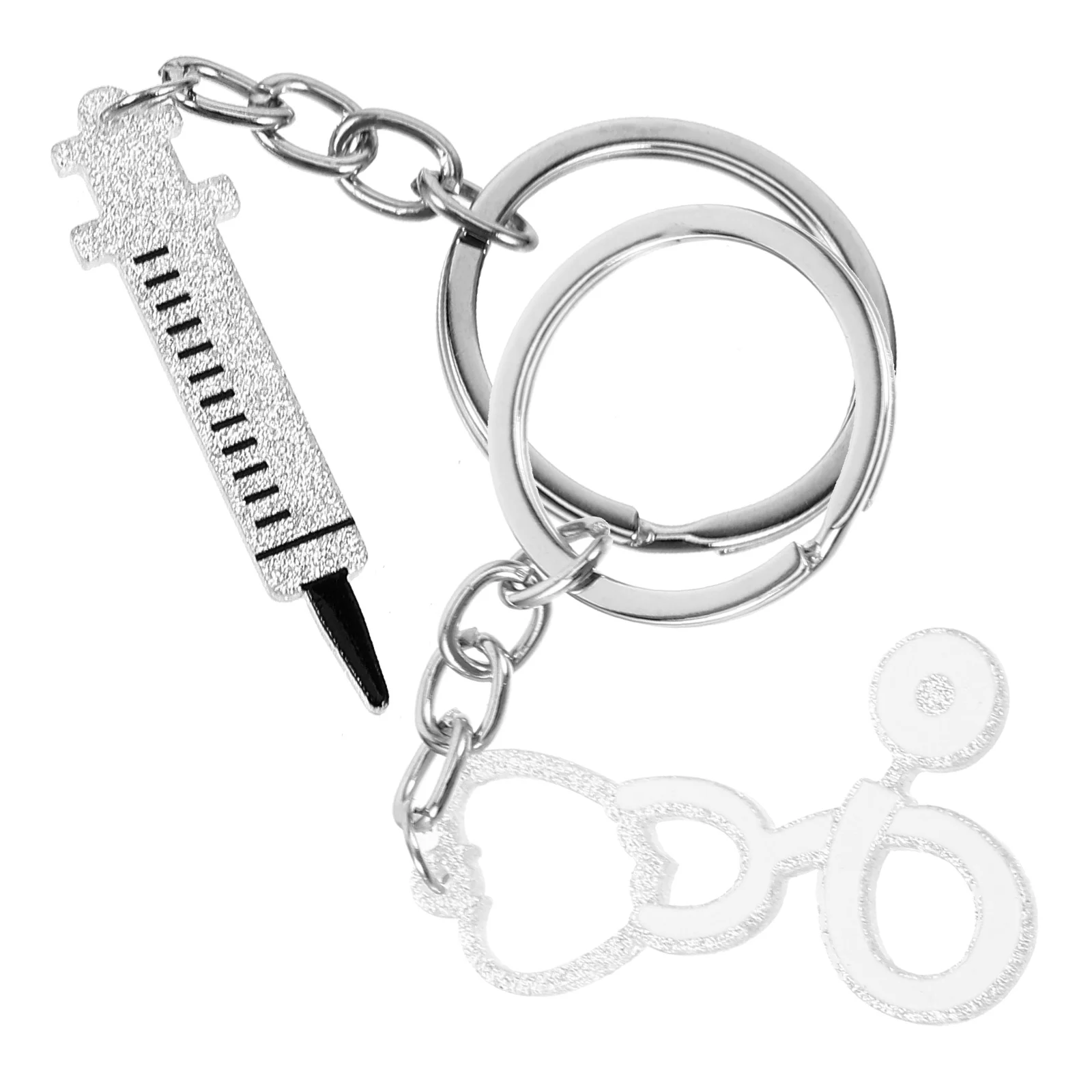 

Syringe Stethoscope Keychain Decoration Handbag Pendant Charms Hanging Keyring Doctor Rings Gadget Pendants