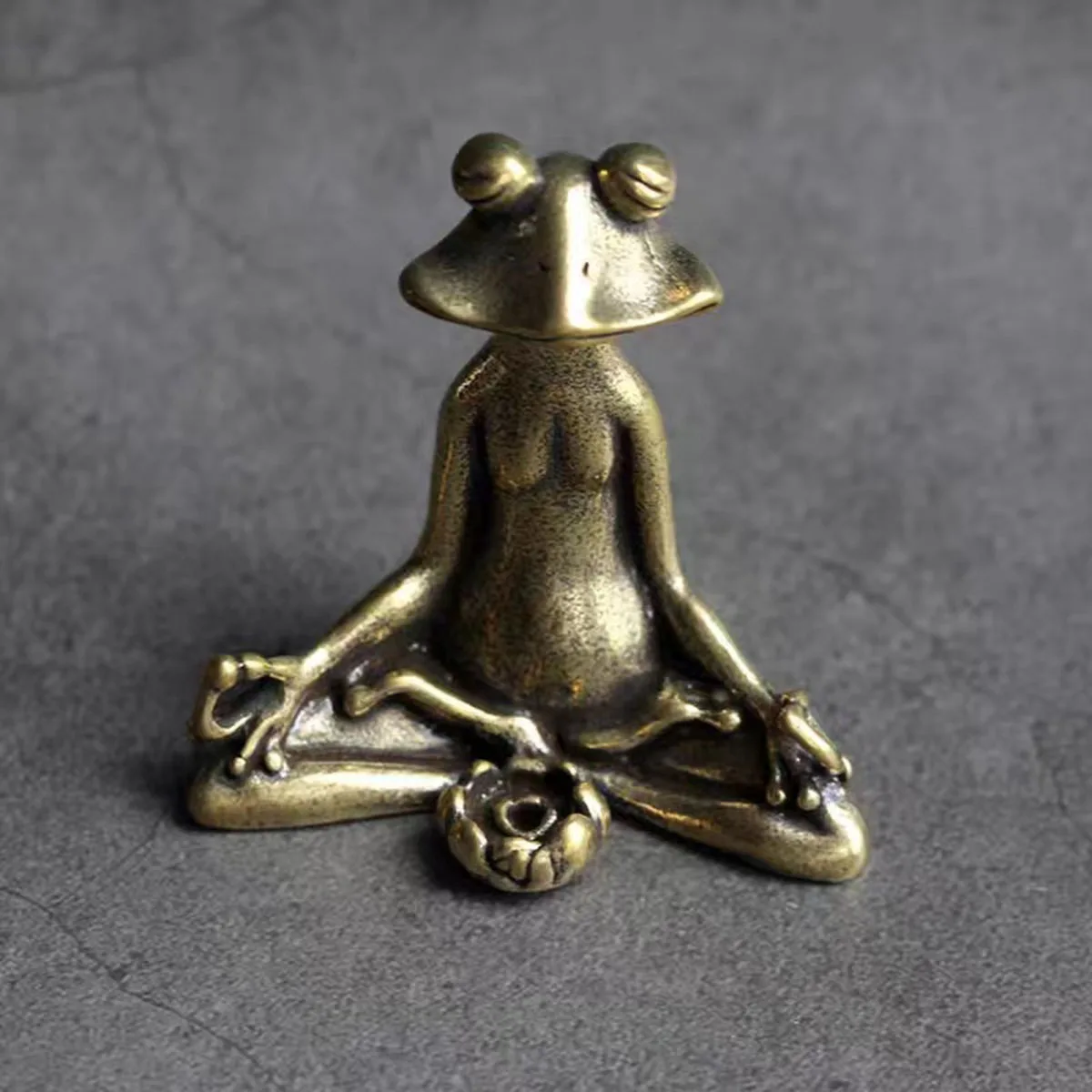 Retro Copperware Incense Socket Zen Frog Ornaments Solid Pure Copper Frog Tea Pet Incense Holder Ornaments ﻿