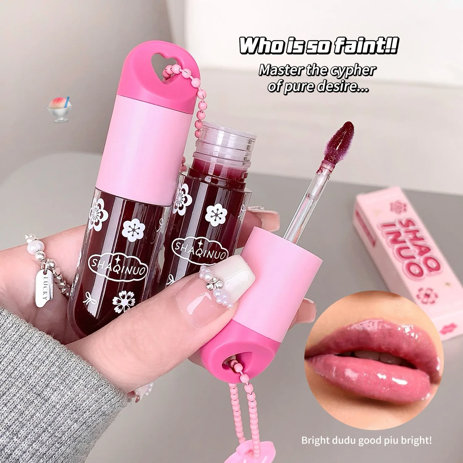 SHAQINUO Lucidalabbra brillante, tenero e acquoso, labbra in vetro ricco d'acqua, trucco leggero simile a specchio