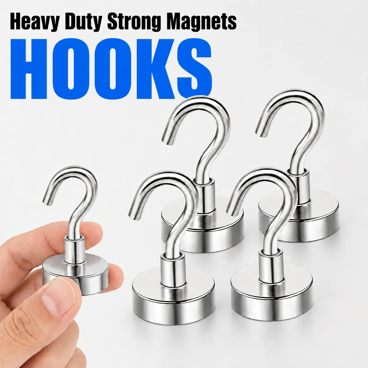 5/10Pcs 30LB+ Heavy Duty Magnetic Hooks Black Strong Magnet Hangers for Cruise Cabin Locker Fridge Grill Kitchen Classroom