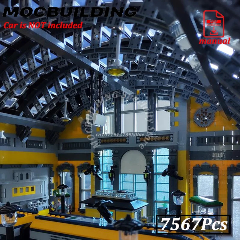 Model kolejowy, akcesoria do modelarstwa kolejowego, kolej, MOC, klocki konstrukcyjne, zabawki z klocków, widok ulicy miasta, budynki, konstrukcja, prezent