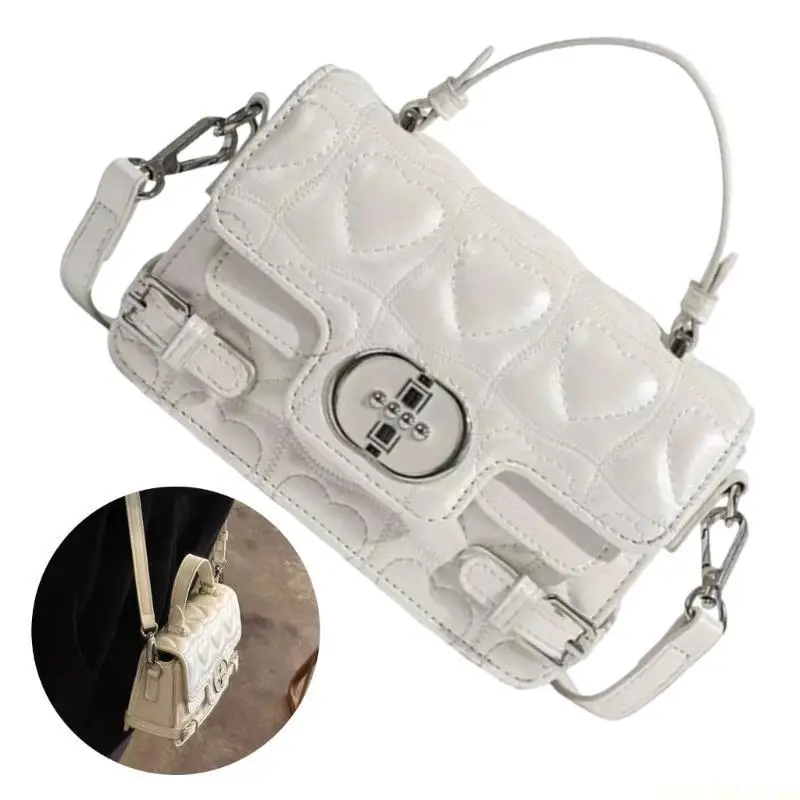 

X90D Creative Ladies Handheld Crossbody Bag With Unique Heart Quilting For Any Outfit