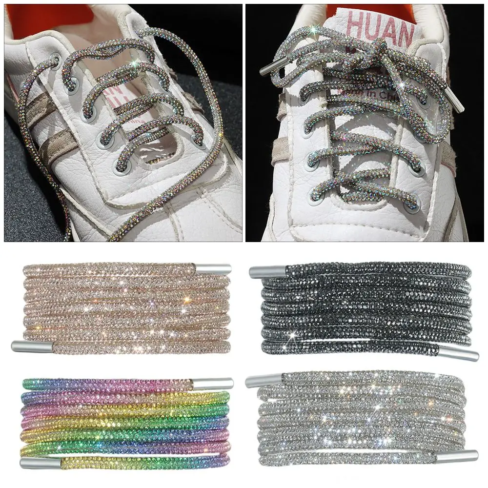 

1PC Luxury Cross Braiding Strap Drawstring Sneakers Laces Rhinestone ShoeLaces Shoe Laces Bright Strings