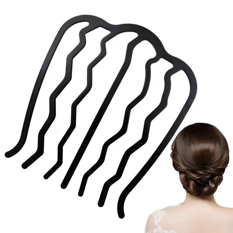 Haar Kam Clips Voor Styling U-Vormige Fijne Haar Kant Kammen Vrouwen Franse Twist Haar Kammen Bruiloft Fijn Haar Vrouwen Metalen Haar Kammen