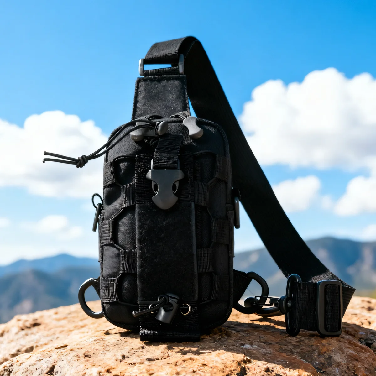 Taktische Brusttasche für den Außenbereich, Walkie-Talkie-Nylontasche, Sport- und Fitness-Rucksack für Outdoor-Aktivitäten und Radfahren, Schlüsseltasche, Tasche mit mehreren Fächern, Studentenmodell. – Detail 7