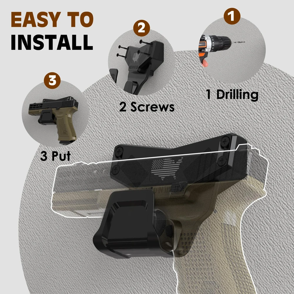안전 트리거 가드 보호 자석 홀스터 랙, Glock G17 G19 G22 G23 G26 G34 G43X USP Taurus용 마그네틱 건 마운트