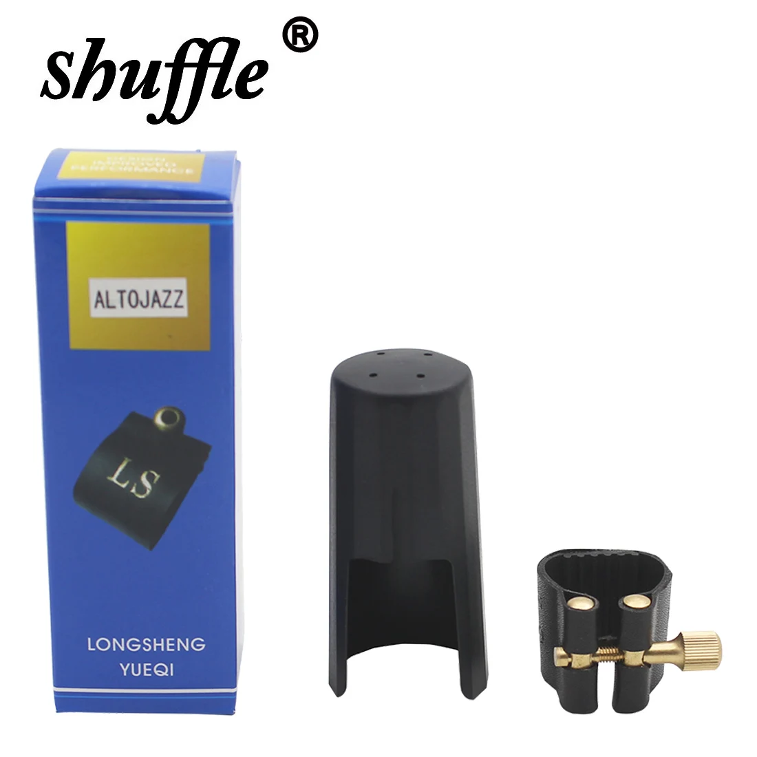 Saxophone Mouthpiece Ligature Fastener Clip Alto Tenor Soprano Sax Leather Cover Clamp ABS Cap Woodwind Instrument Accessories