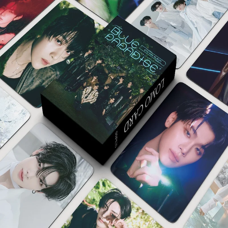 55Pcs/Set ZB1 Idol Boy Group New Album BLUE PARADISE Series Photocards HD Printed Lomo Cards ZHANGHAO Ricky YUJIN Fans Gifts