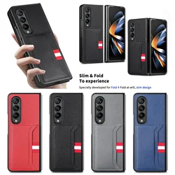 Card Holder Leather Case for Samsung Galaxy Z fold7 Fold6 5G Fold5 Fold 7 6 5 Fold4 Fold3 Fold 4 3 Slim Thin Cell Phone Bag