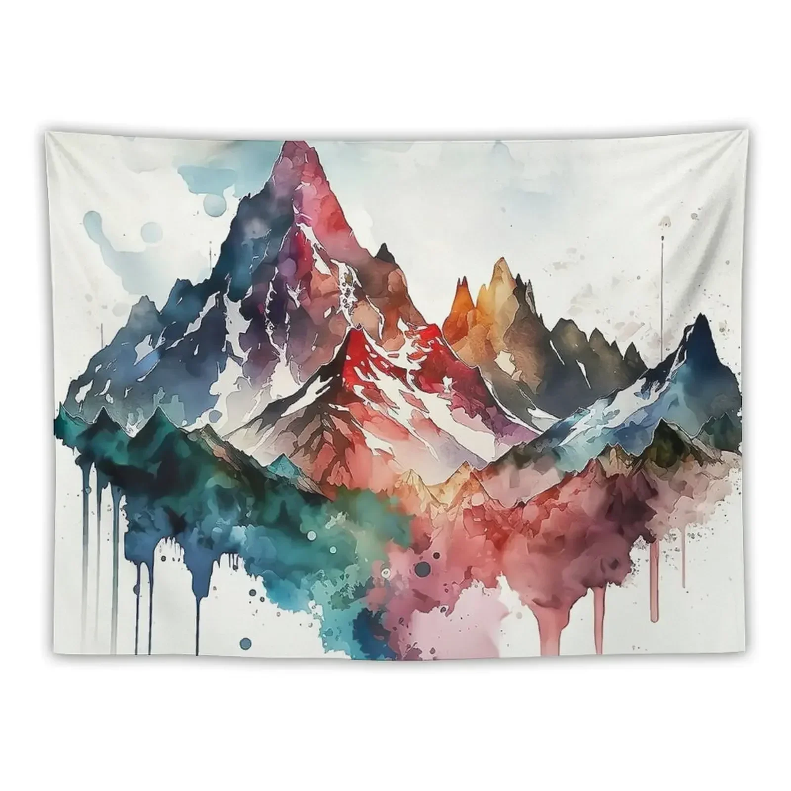 Beautiful Melting Mountains Illustration Tapestry Japanese Room Decor Aesthetic Room Decors Tapestry