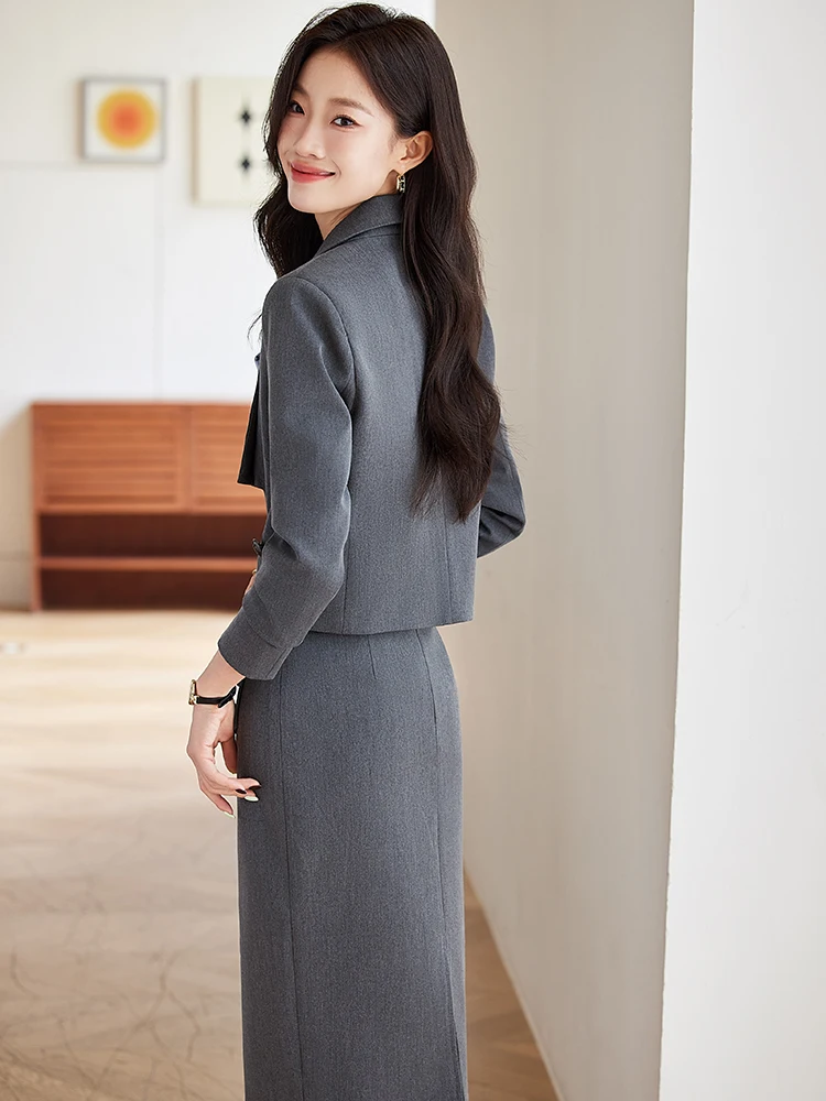 

Faionable ort Women's Jaet Casual Slim Fit Korean Sle Spring Autumn Profional Suit Top Buttoned Nylon