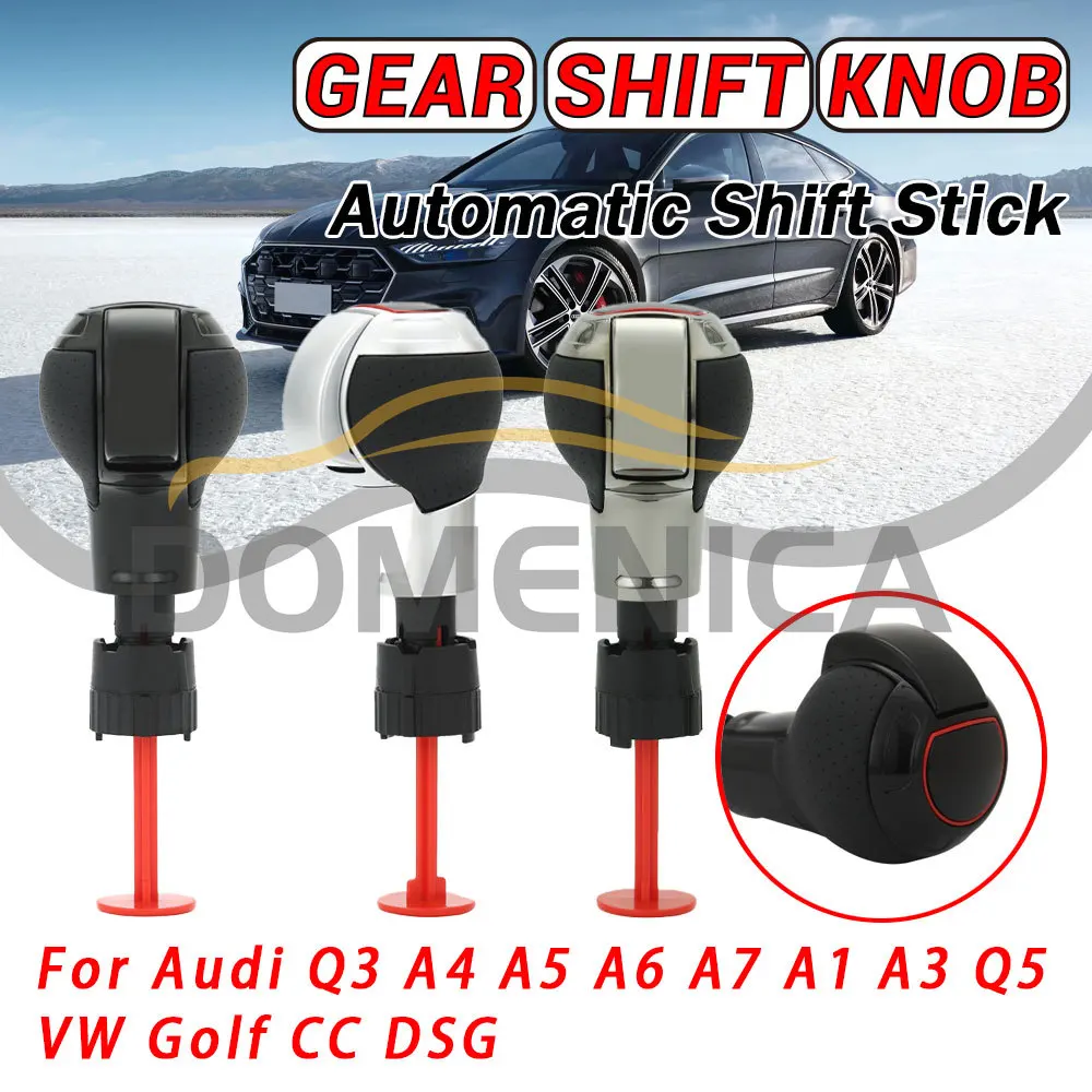 

Audi Accessories Leather with Hole Red Frame S Logo Gear Shift Knob Ball with Dust Cover for Audi A6 C7 VW Golf 6 MK6 MK7 R GTI
