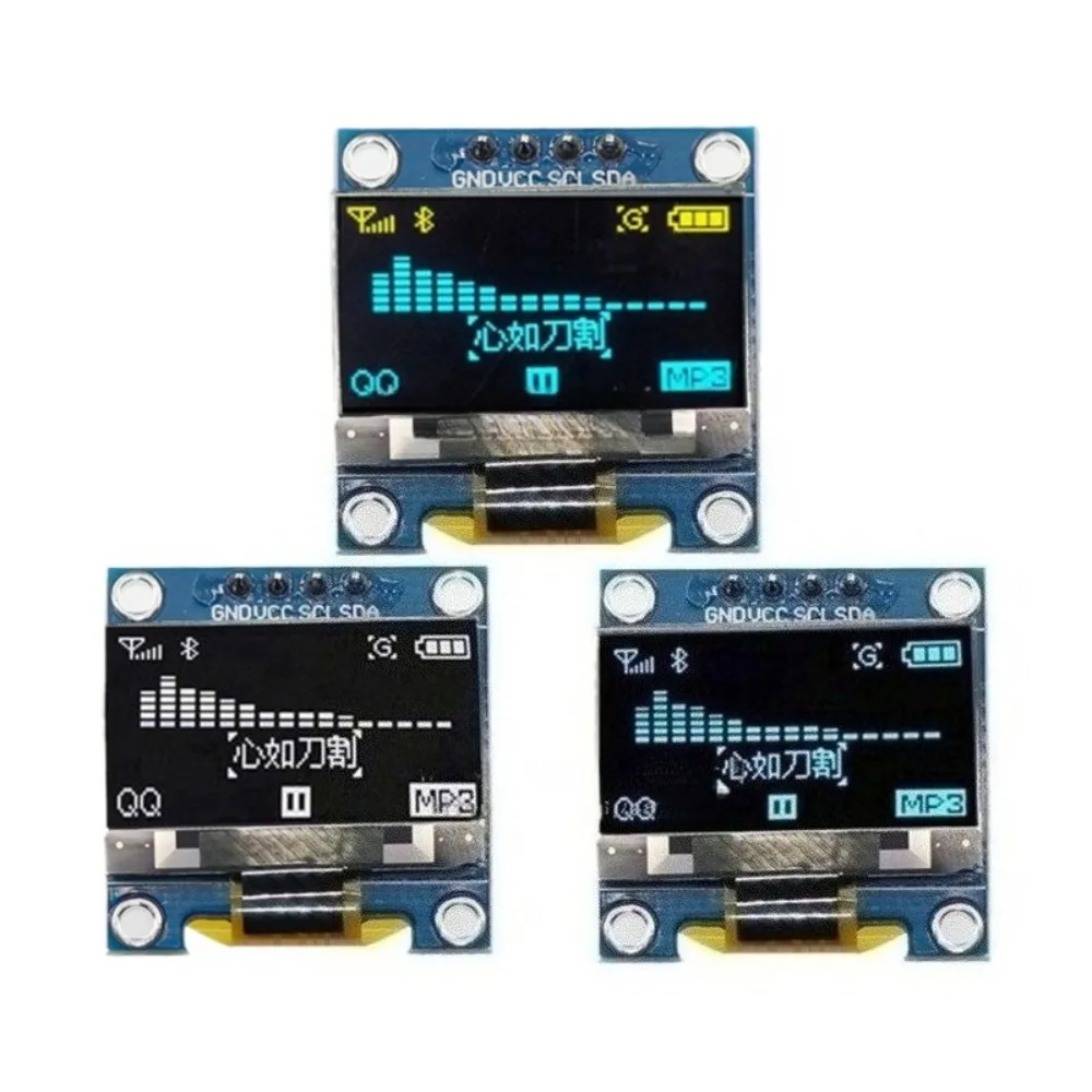 

OLED Display Module 0.91 0.96 Inch Yellow Blue White I2C IIC SSD1306 Driver For Arduino ESP32 Smart Watch Health Monitor
