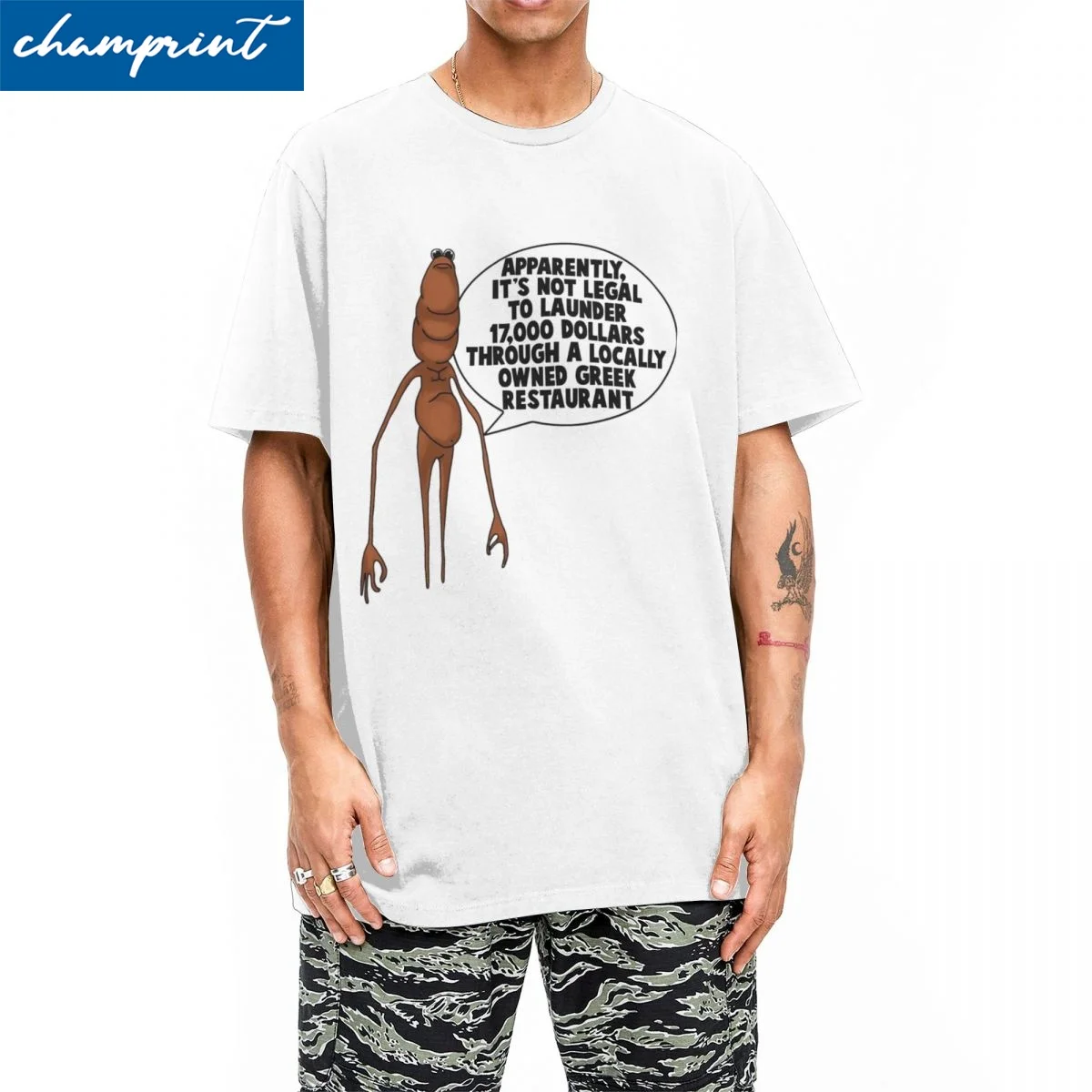 Casual Marcus The Worm VR Chat Funny Meme Tshirts Men's Round Neck Short Sleeve Top Tee 100%Cotton Summer Top Tee
