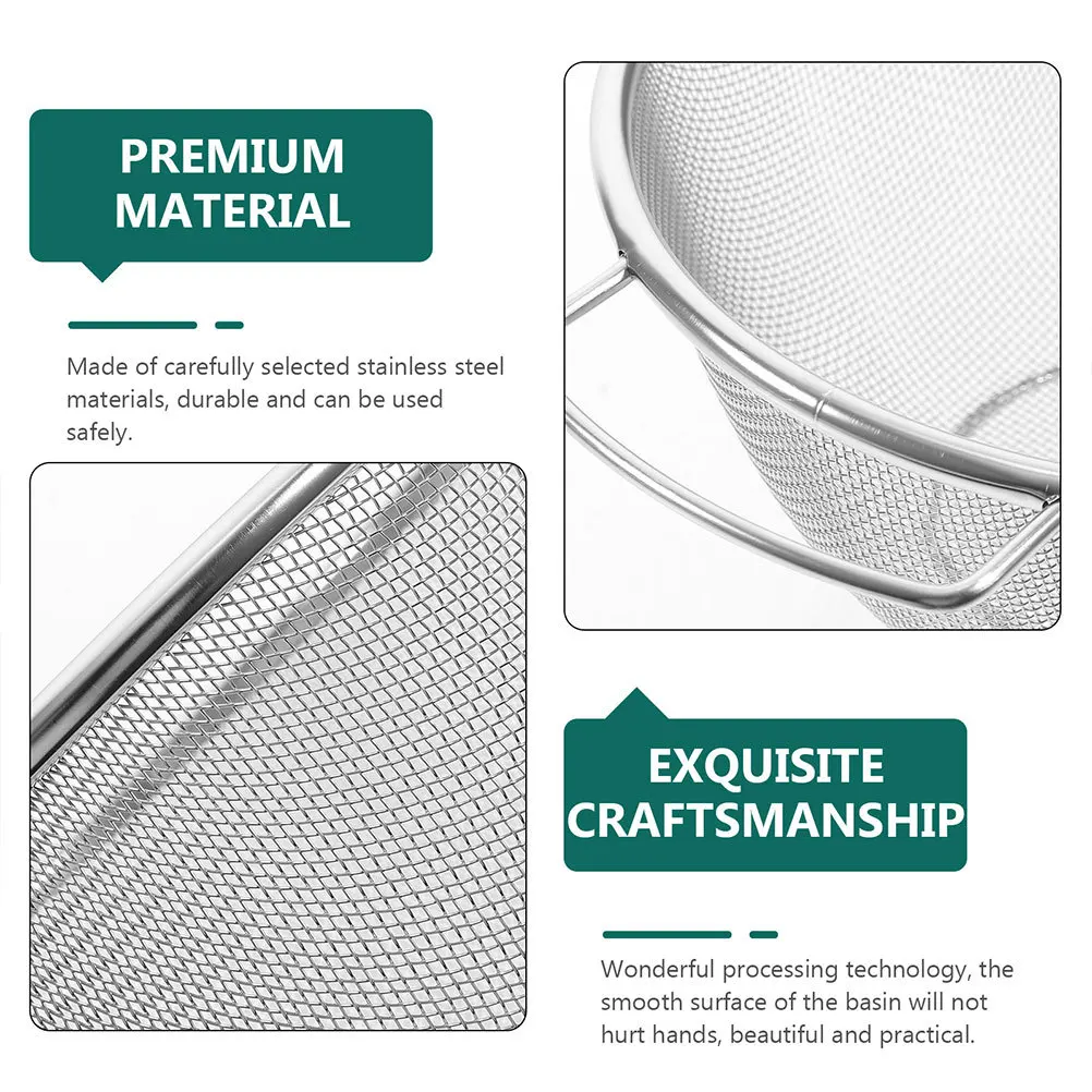 

Stainless Steel Strainer Basket Fine Mesh Colander Rice Washing Bowl Kitchen Vegetable Cleaning Drainer Basket