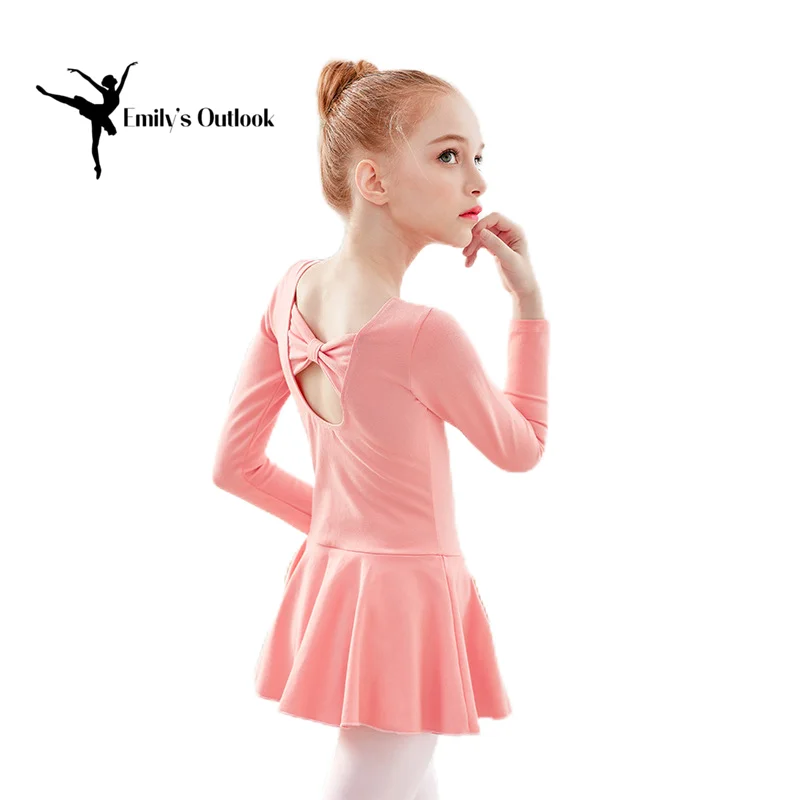 Ballet Leotard Girl Toddler Hollow Back Skirt Tutu Outfit Short Long Sleeve Ballerina Dance Dress Rhythmic Gymnastics Ice Skate