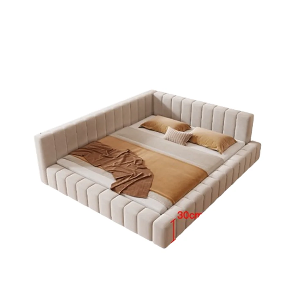 Luxury King Size Bed With Multifunctional Headboard European Design Stylish Lounge Furniture For Modern Bedroom Decor Decoration - Image 6