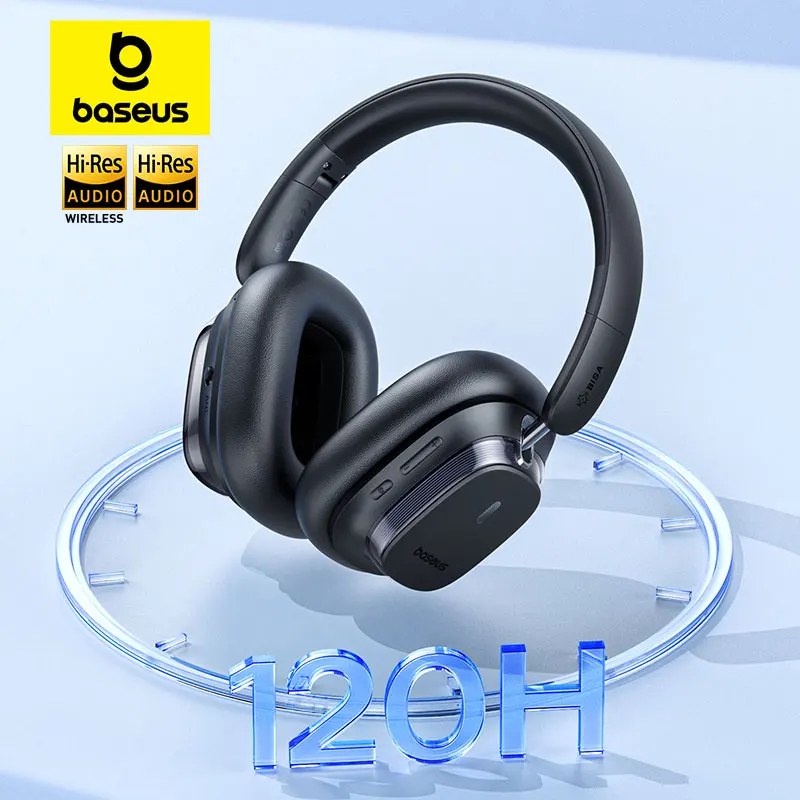 Baseus Bowie 10 Max Wireless Headphones Hybrid -46dB Noise Cancelling 120H Gaming Time Hi-Res Earphones Bluetooth 5.4 Headset