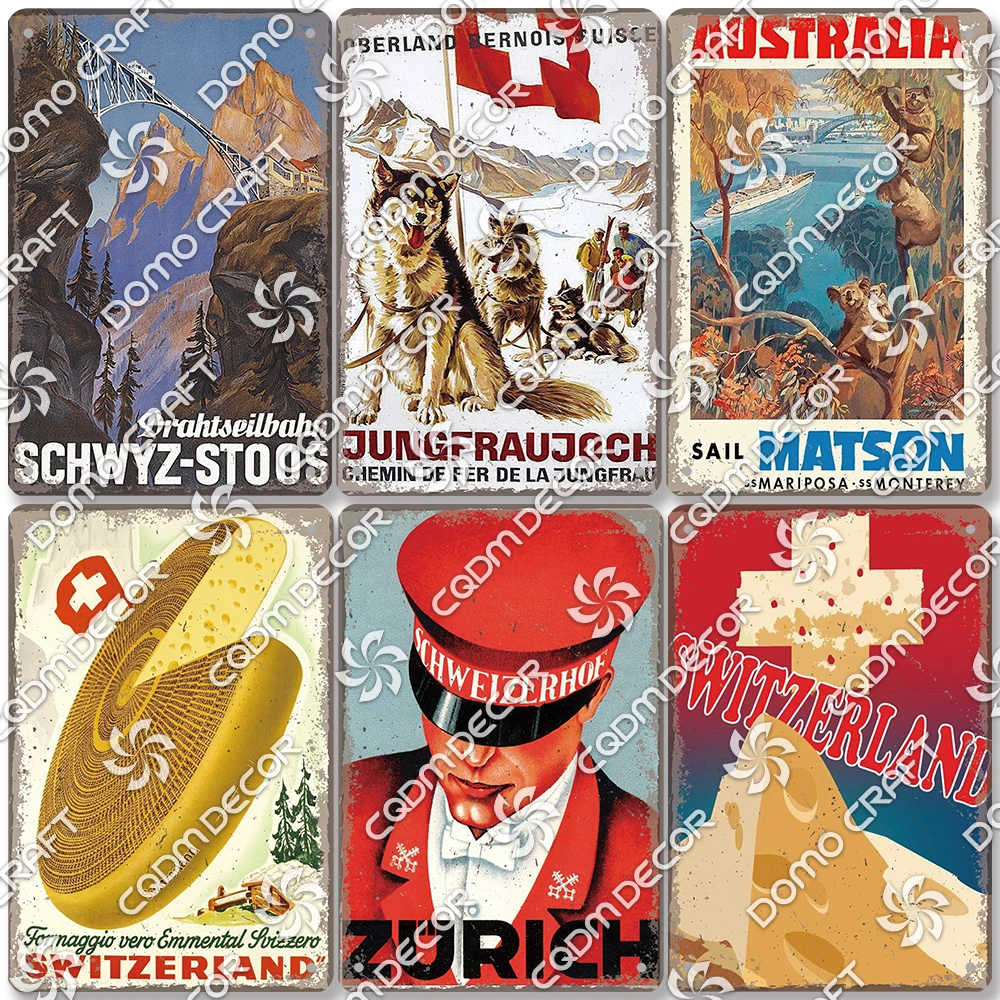 Szwajcaria Sceneria Plaque Tin – Home Decor Zurich recenzja i cena