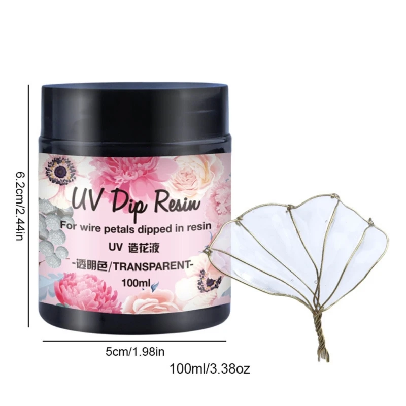 F42F UV DIP Lem Resin UV Bunga Membuat Cairan untuk Kawat Logam Dicelupkan Dalam Kristal Resin UV Menyembuhkan Hiasan Kepala