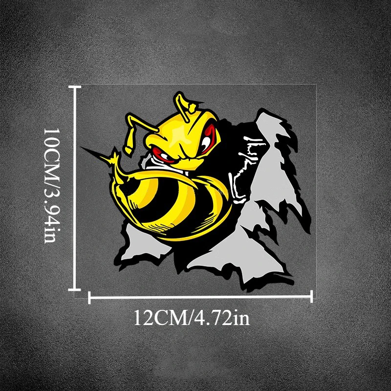 1PC Angry Bumblebee Motorcycle Stickers Waterproof for Motorbike Fuel Tank Helmet Fairing Electric Scooter Vinyl Decals