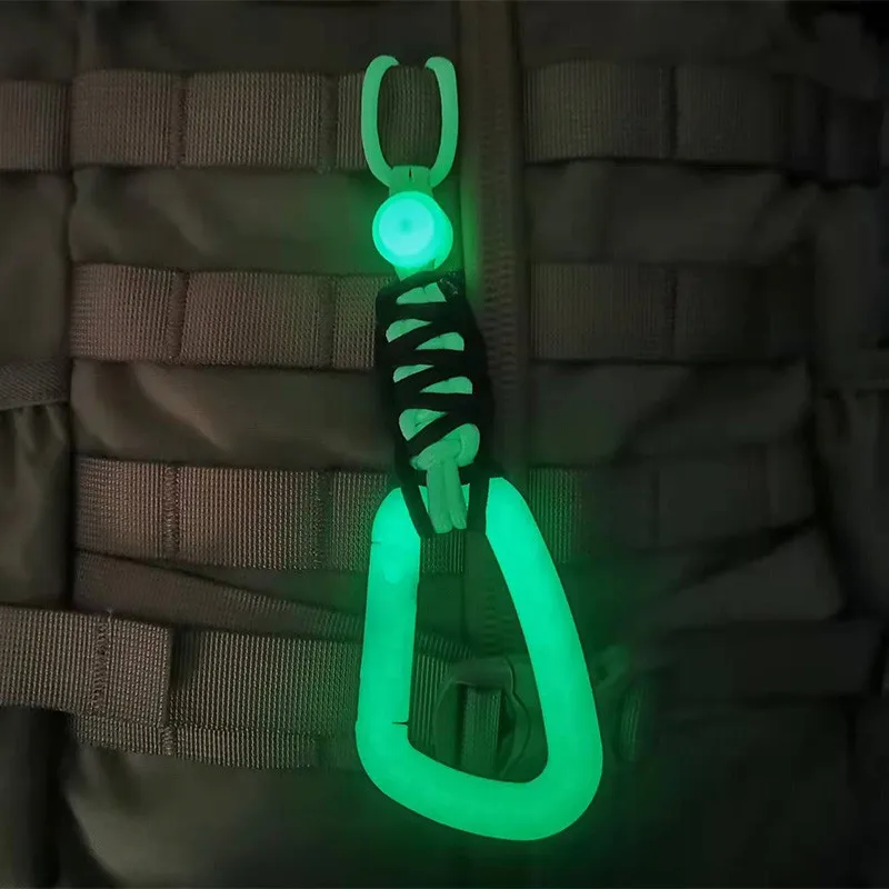 Llavero táctico con linterna LED y gancho mosquetón Molle supervivencia - imagen 4