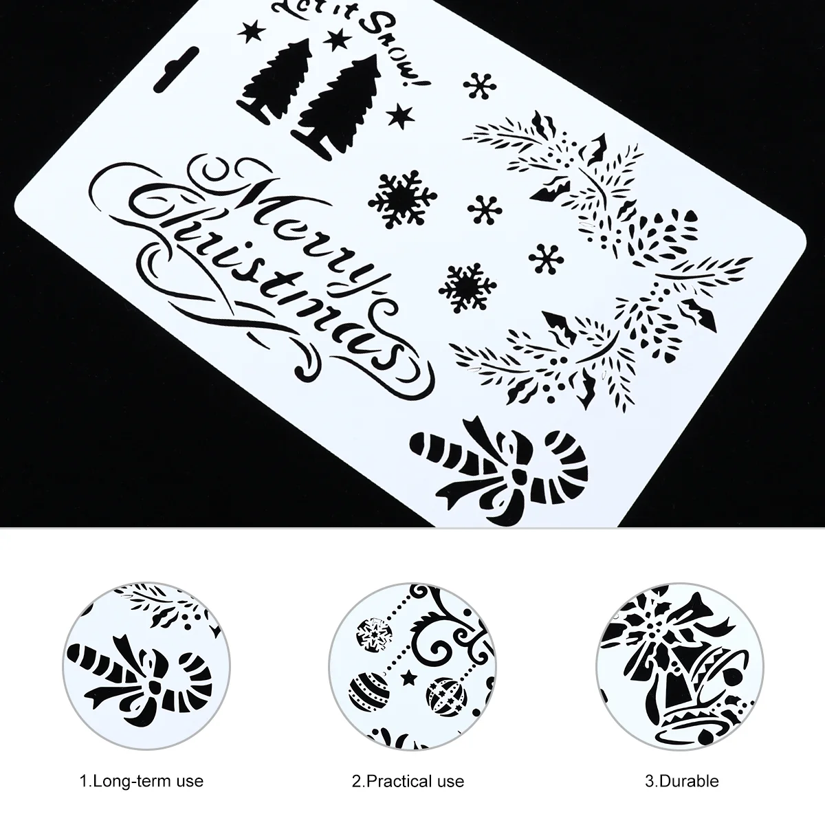 9 Pcs Christmas Painting Template Decor Xmas Stencils Craft Drawing Decoration Hand Account Plastic Child DIY