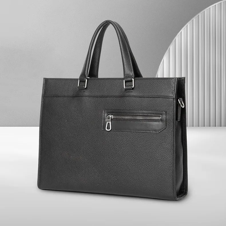 جديد حقيبة يد جلدية حقيقية رجال الأعمال جودة حقيبة واحدة سحب الطبقة العليا جلد البقر الأفقي سعة كبيرة حقيبة لابتوب