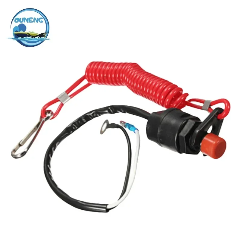 Boat Motor Emergency Kill Stop Switch Yahma Outboard Stop Kill Switch Cut Off Switches with Safety Tether Lanyard