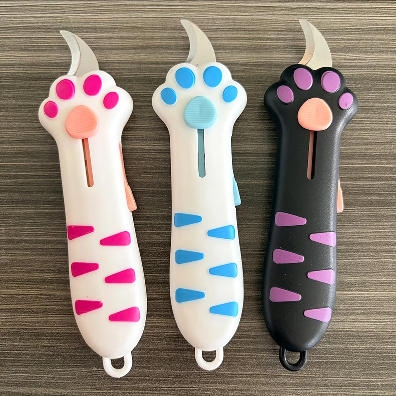Cute Cat Paw Box Cutters Mini Portable Cat Claw Utility Knife Creative Hand Account Decor Cutting Tools Art Supplies