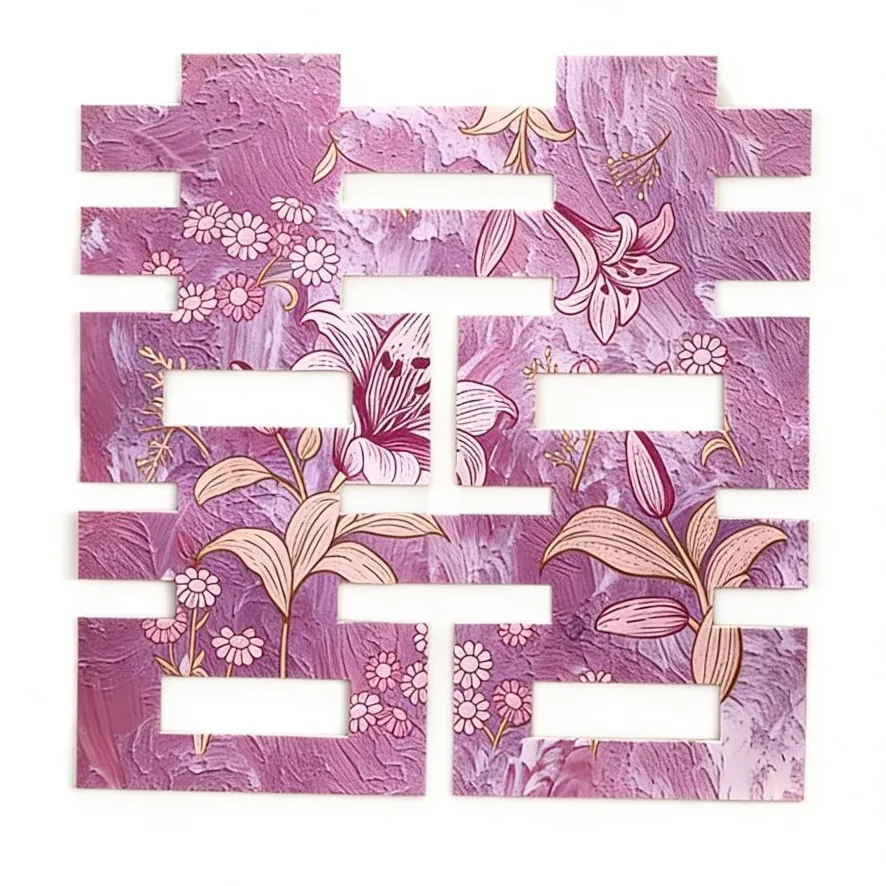 

70cm Printed “Double Happiness” Sticker Garland for Wedding Room Decor, Backdrop, and Engagement Photo Props
