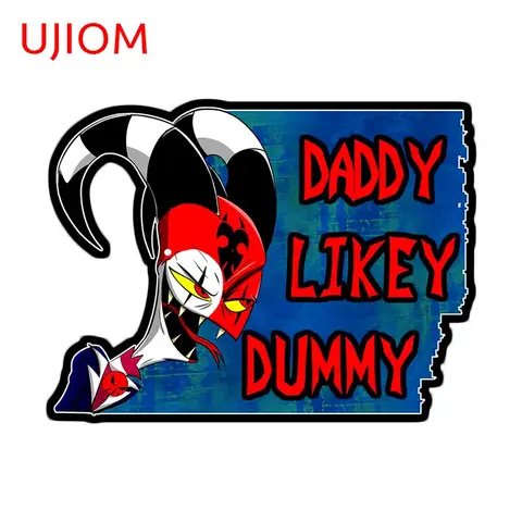 UJIOM Helluva Boss Warning Wall Stickers Bedroom Cartoon Sexy Waterproof Decals Living Room Luggage Wardrobe Bathroom Decoration