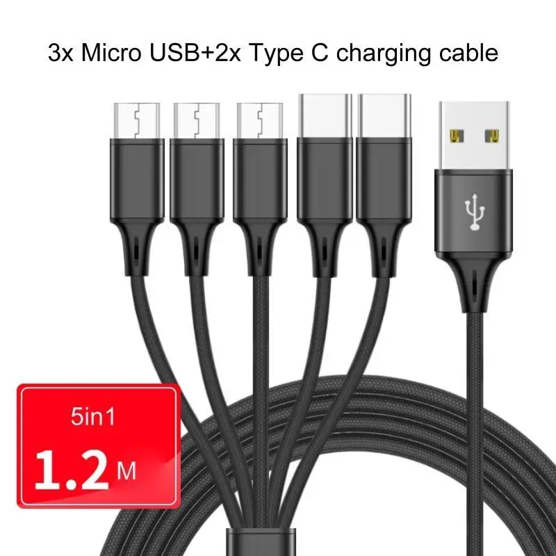 USB -zu -Micro -Splitter -Ladungskabel Setzen