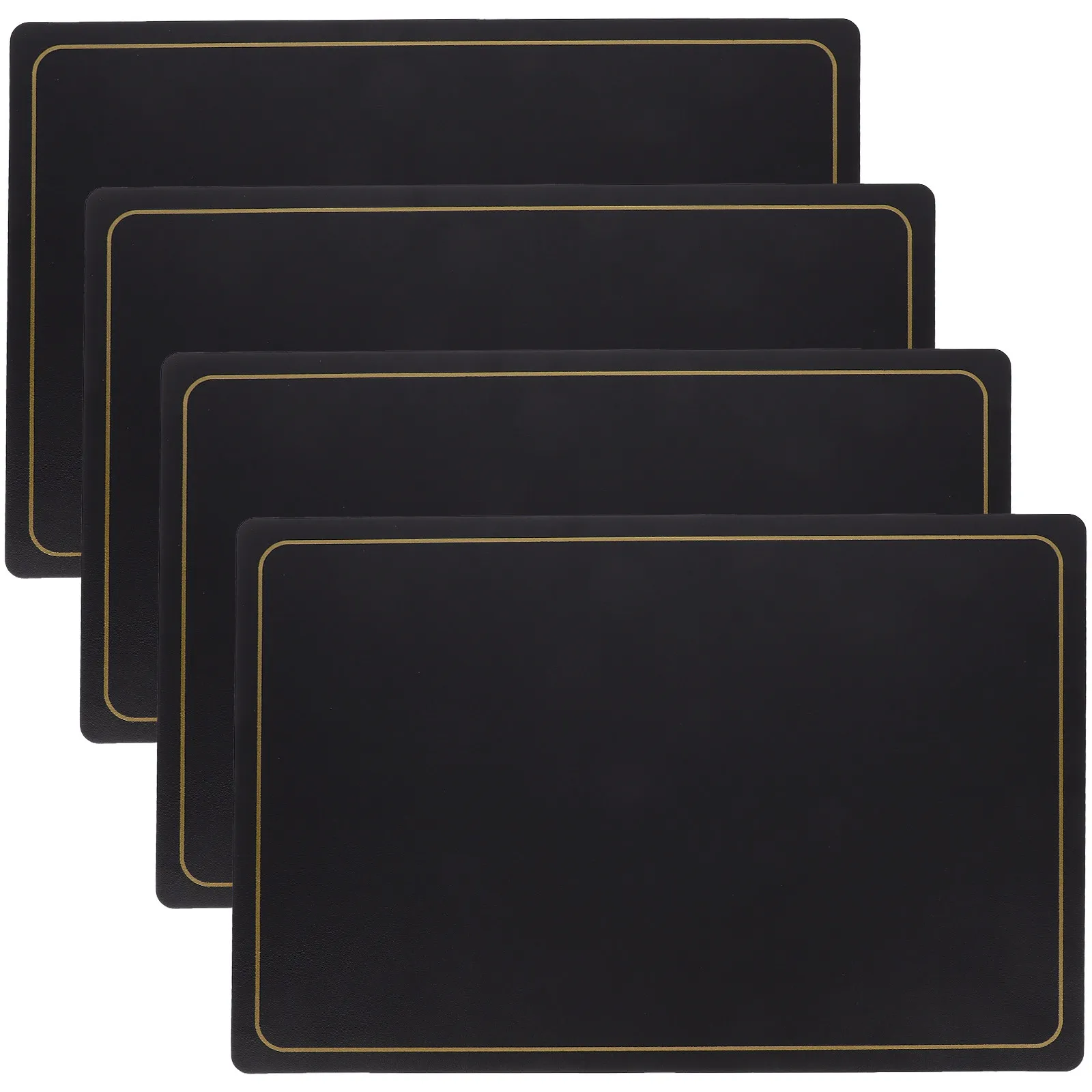 4Pcs Solid Color PU Placemat Heat-Resistant Anti-Slip Table Mat Dining Table Protector for Kitchen Restaurant Hotel