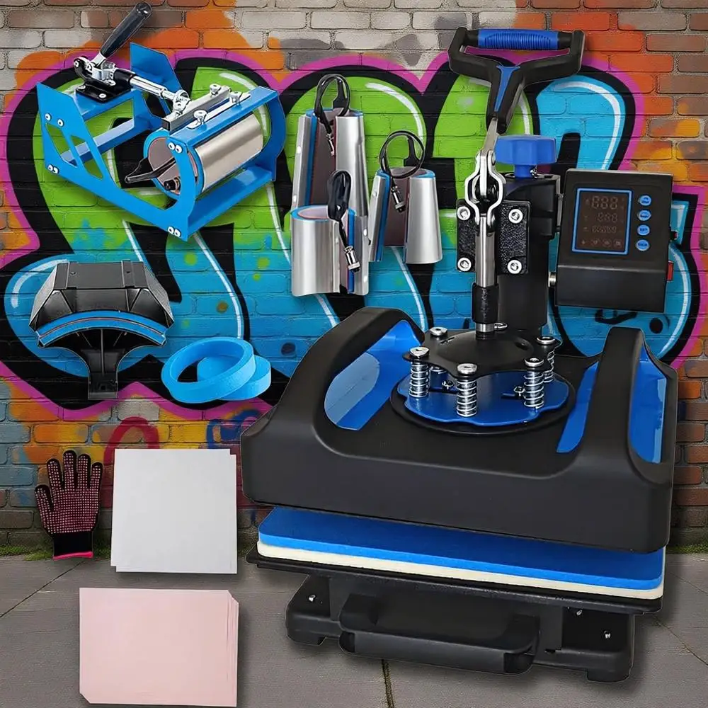 

8 in 1 Heat Pr, Heat Prhine 12x10 inch, T Shirt Pring hine Slide Out Design,Multiunction Heat PrTranser hine Sublimation Combo o