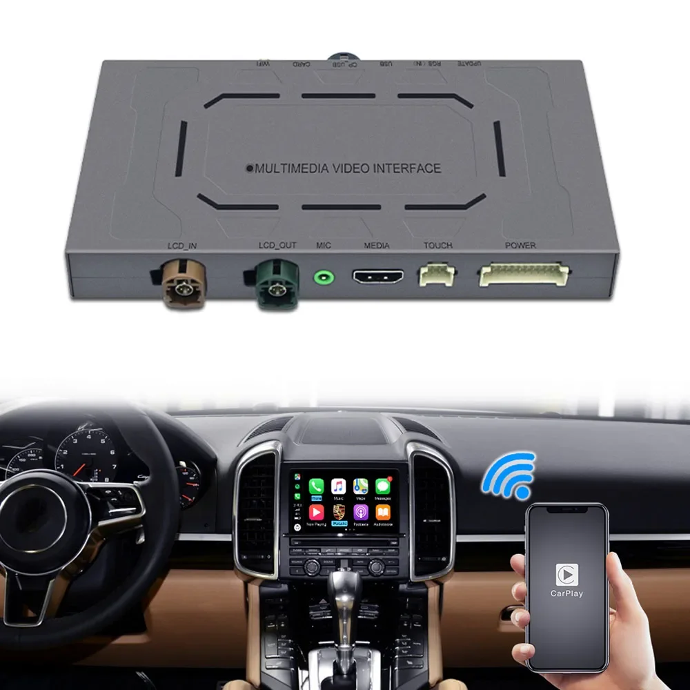 KANOR CarPlay Caja de interfaz inalámbrica para Porsche Cayenne Boxster 911 Macan Panamera Cayman PCM 3.1