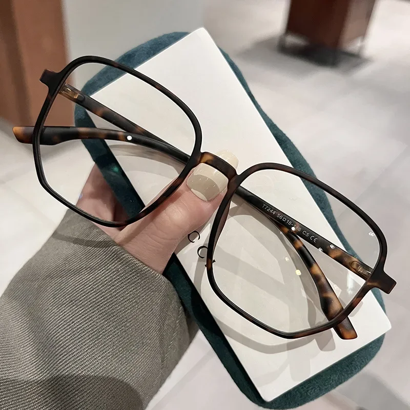 Ultra Light Myopia Glasses Men Women Minus Diopter Eyeglasses Trendy Large Size Square Frame Near Sight Eyewear