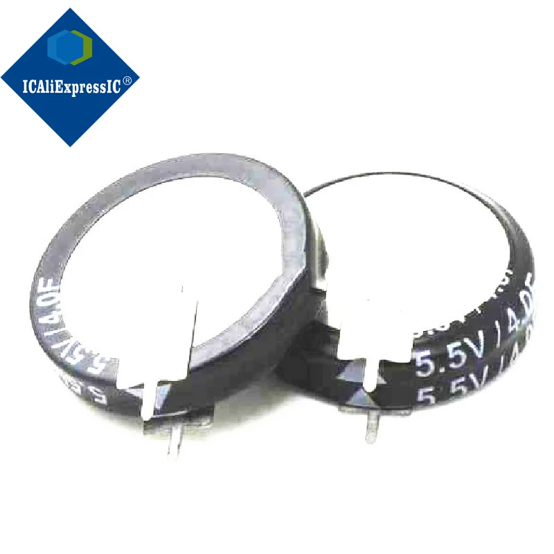 1 peça novo original 5.5v4.0f capacitor de dupla camada super capacitor farad capacitor 5.5v4f v-tipo vertical