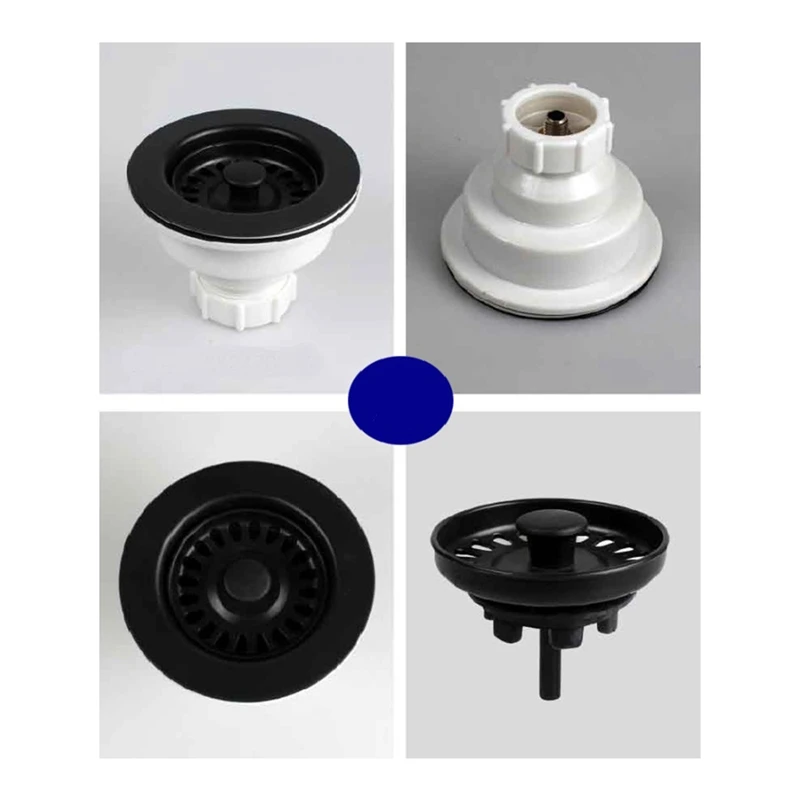 Kitchen Sink Drain Plastic With Strainer Basket Drain Stopper Diameter 114Mm For Kitchen Quartz Stone Sink