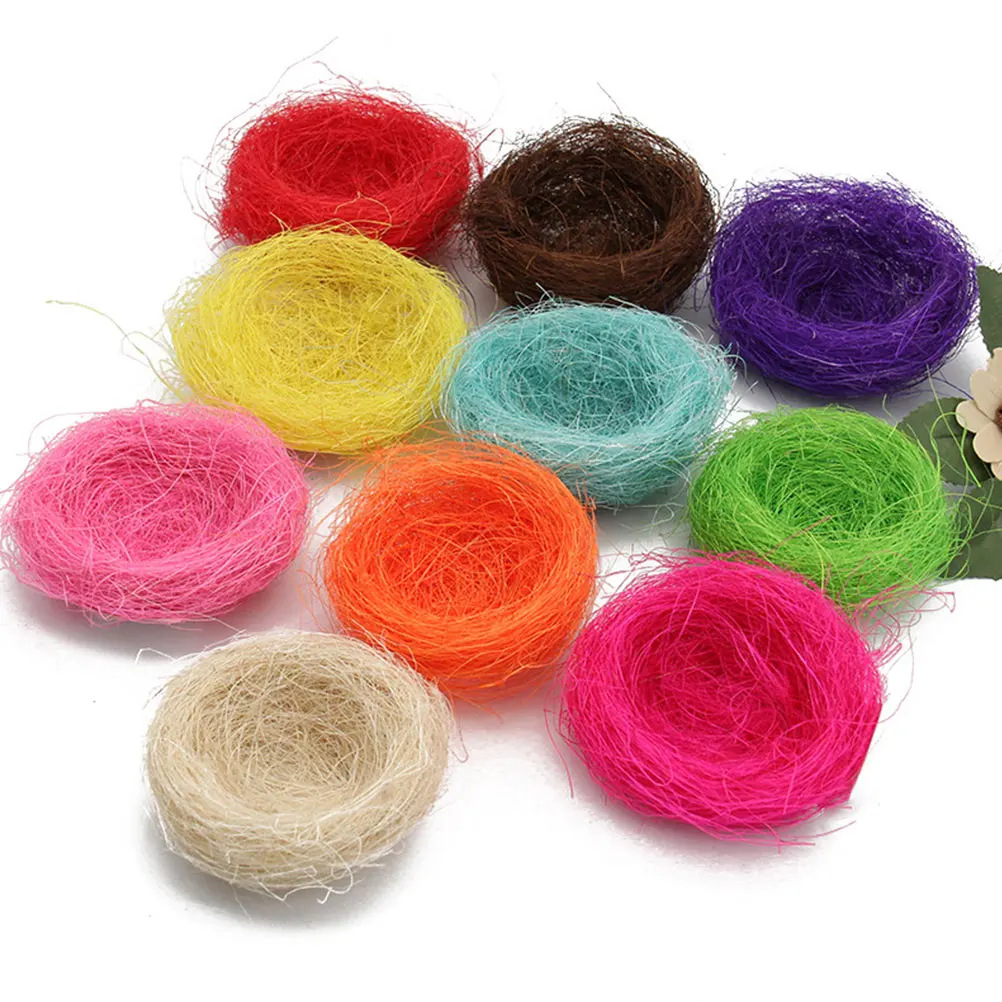 

20 Pcs Bird's Nest Plate Decoration Home Artificial Nests for Fake Birds Craft Hemp Silk and Bulk Crafts