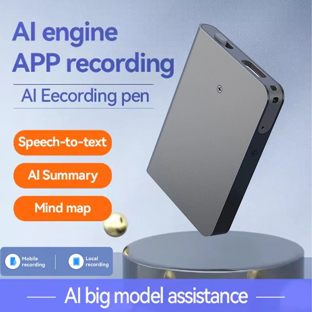 التطبيق مكالمة هاتفية مسجل صوت نشط ترانسكريبي Summarize 58 لغة مترجم المغناطيس الذكي Adsorb 8GB-128GB الإملاء
